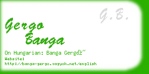 gergo banga business card